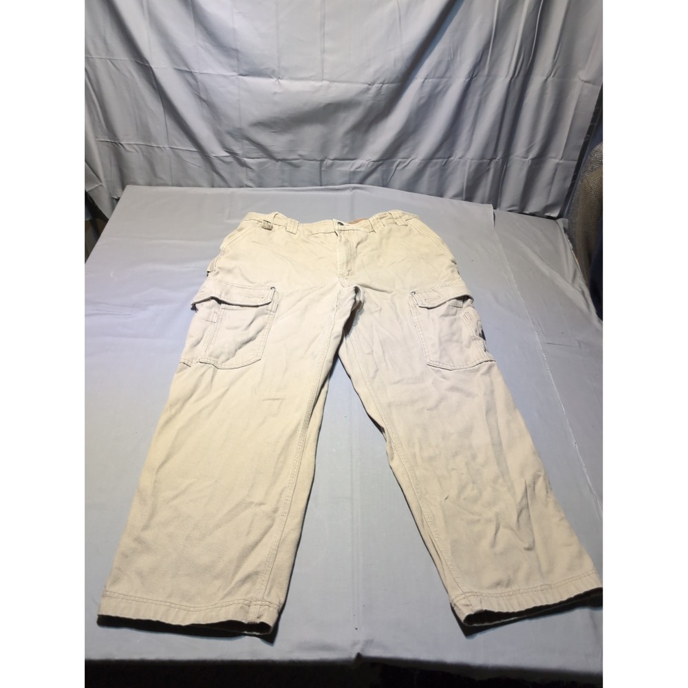 Duluth Trading Co. Cargo Pants Mens 40x30 Beige Casual Workwear Canvas